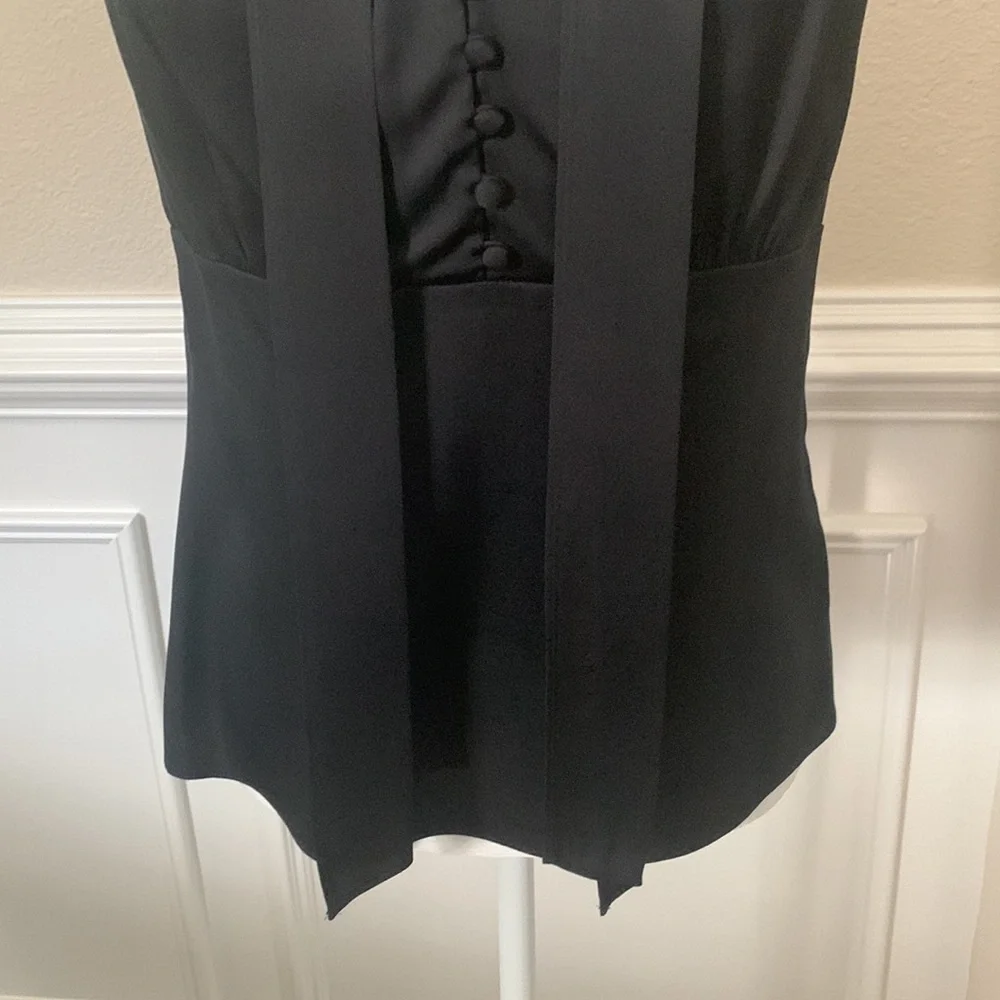 Antonio Melani Black Tie Neck Blouse - Picture 4 of 10